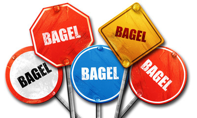 bagel, 3D rendering, street signs