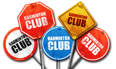 badminton club, 3D rendering, street signs
