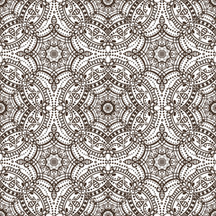 Mandala seamless pattern.Orient ethnic ornament.Brown