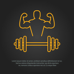 Fitness line art icon for your design