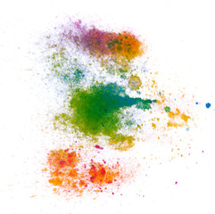 Colorful abstract watercolor stain with splashes and spatters. Modern creative background for trendy design.