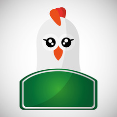 Animal design. chicken icon. Isolated illustration, white backgr