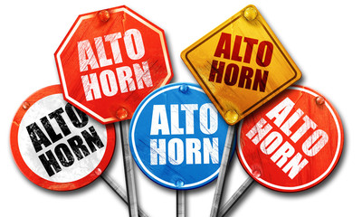 alto horn, 3D rendering, street signs