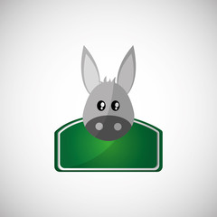 Animal design. donkey icon. Isolated illustration, white backgro