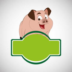 Animal design. pig icon. Isolated illustration, white background