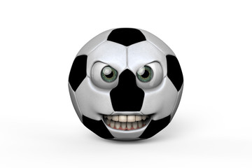Aggressive looking footbal 3D rendering