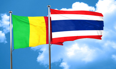 Mali flag with Thailand flag, 3D rendering