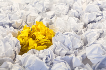 Crumpled paper sheets