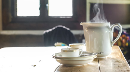 Tea Set in the Mountain Cabin