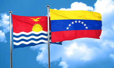 Kiribati flag with Venezuela flag, 3D rendering