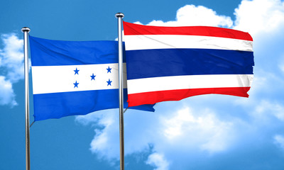 Honduras flag with Thailand flag, 3D rendering