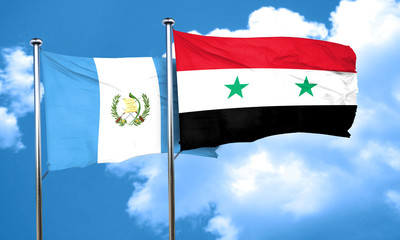 guatemala flag with Syria flag, 3D rendering