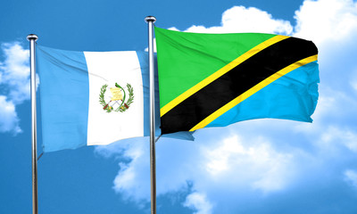 guatemala flag with Tanzania flag, 3D rendering