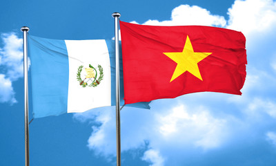 guatemala flag with Vietnam flag, 3D rendering