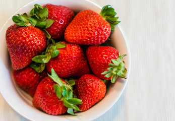 bowl of fresh strawberries 
