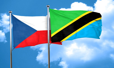 czechoslovakia flag with Tanzania flag, 3D rendering