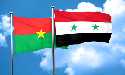 Burkina Faso flag with Syria flag, 3D rendering
