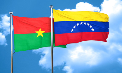 Burkina Faso flag with Venezuela flag, 3D rendering