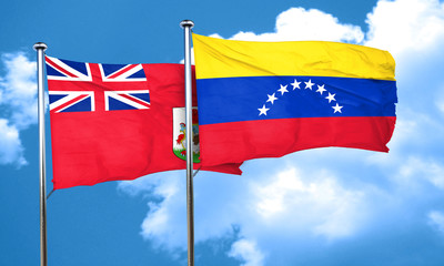 bermuda flag with Venezuela flag, 3D rendering