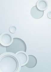 3D White Paper Circles Background