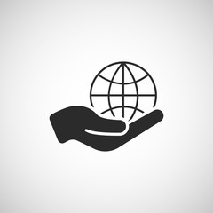 globe in hand icon