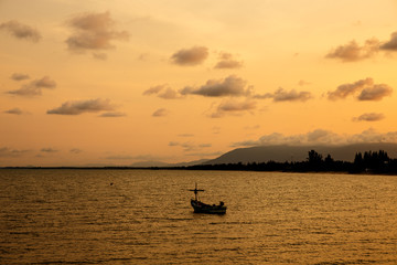 Colorful sunset over sea.