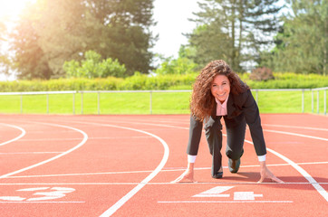 Young Businesswoman in a Start Position