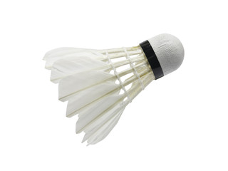 shuttlecock badminton in white background isolate with clipping path - obrazy, fototapety, plakaty