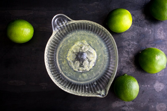 Lemon squeezer and limes