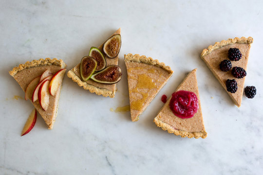 Ricotta tart with various toppings