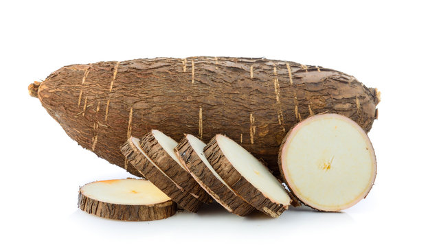 cassava on white background
