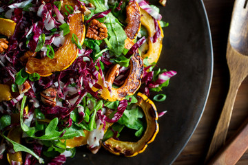 Roasted squash and radicchio salad with buttermilk dressing