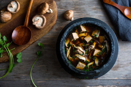 Tofu and mushroom soup