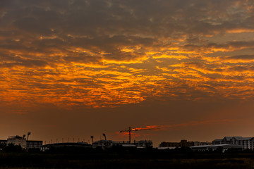 Fototapeta premium Pretty light in the evening cloudy with the sun.