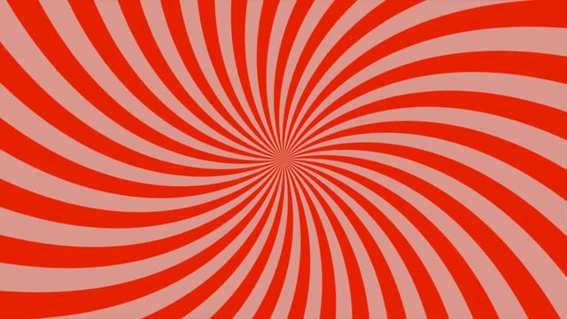Loop-able animated rotating sunburst with curved red and pink rays