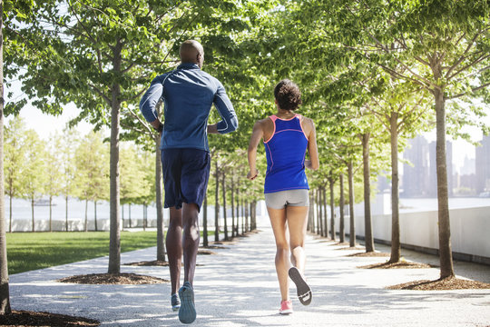 Couple running together