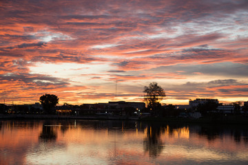 sunset  at  Udon thani  Thailand