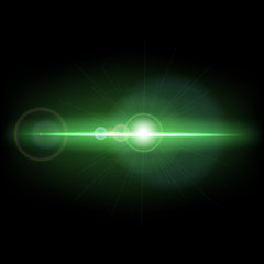 Abstract background with green lens flare