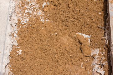 walk way for bline people prepare make pour  concrete