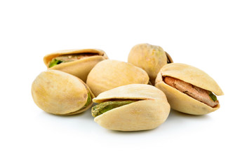 pistachio on white bckground