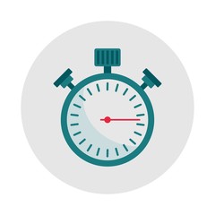 Stopwatch icon. Sports equipment items. Active lifestyle. Objects isolated on a white background. Flat vector illustration.