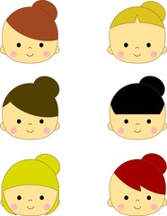 女性　いろいろな前髪　セット