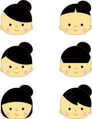 女性　いろいろな前髪　セット