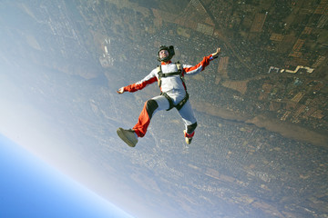 Man skydiving