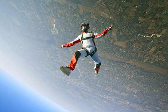 Man skydiving