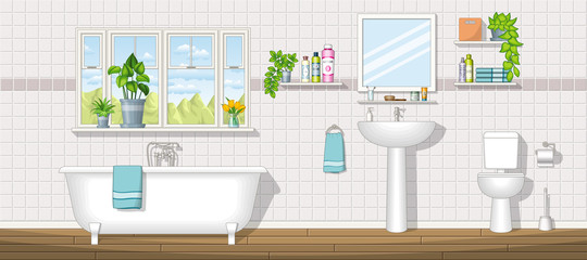 Illustration of a bathroom