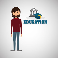 Education design. University icon. Colorfull and isolated illust