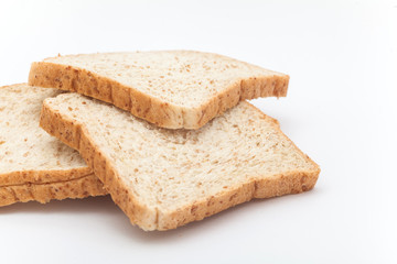 Organic bread on the white background, Bread isolation,Wheat