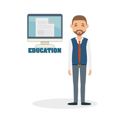 Education design. University icon. Colorfull and isolated illust