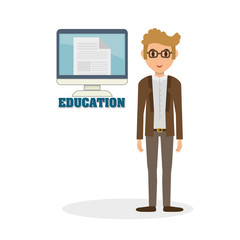 Education design. University icon. Colorfull and isolated illust